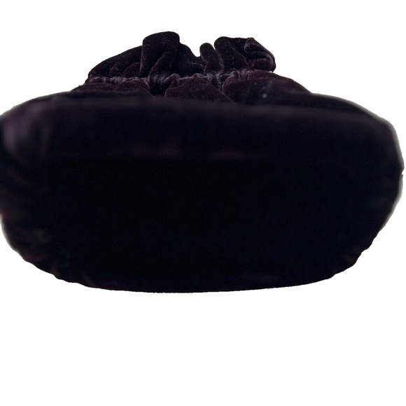 VINTAGE Purple Velvet Evening Bag Pouch Shoulder Chain Strap Witchcore - Picture 6 of 6